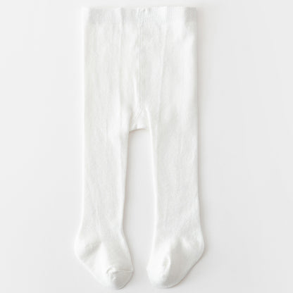 Toddler Girls Soft Cotton Blend Pantyhose - Casual Solid Color Tights for Infants