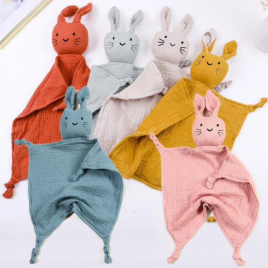 Adorable 30X30cm Double-Layer Cotton Cat-Themed Blanket for Babies & Toddlers
