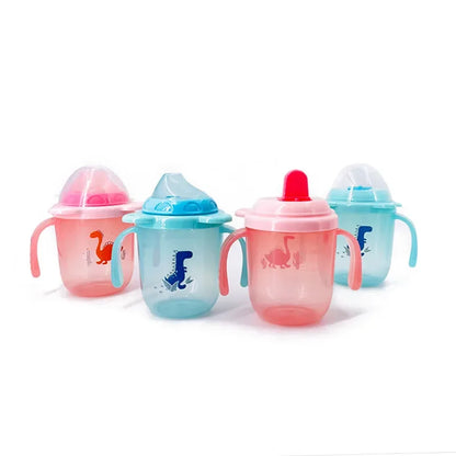 250ml Baby Spill Resistant Cup Toddler Bite Resistant Cup BPA Free Newborn Training Cup Bottle with Double Handle Duckbill Cup
