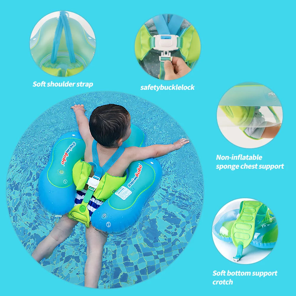 Inflatable Baby Swim Float with Sun Canopy - Safe and Fun Pool Ring for Infants and Toddlers