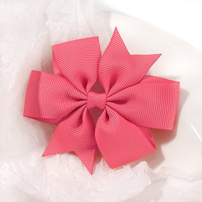 Vibrant Grosgrain Ribbon Hair Bow Clips for Girls - Colorful Hair Accessories for Kids