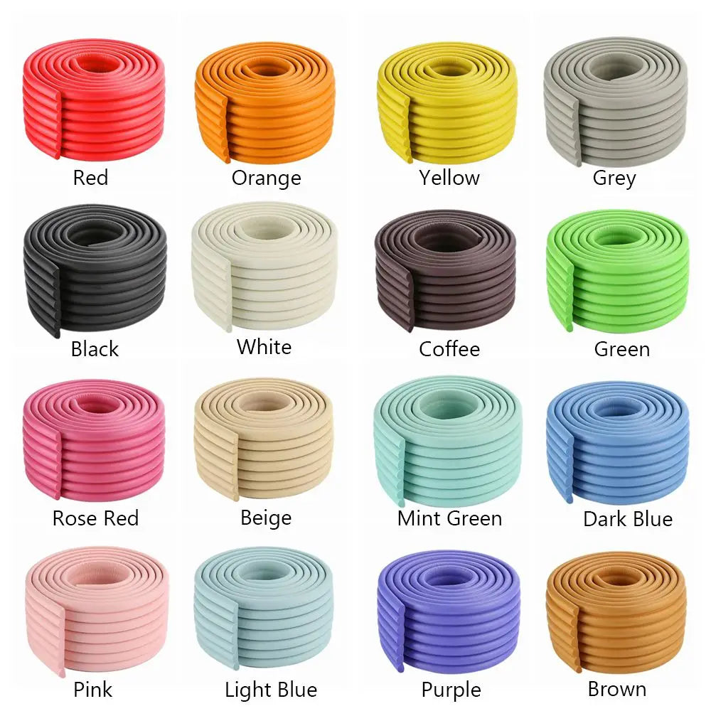 2m Baby Corner Protector Foam Bumper Strip with Free Double-Sided Tape for Child Safety