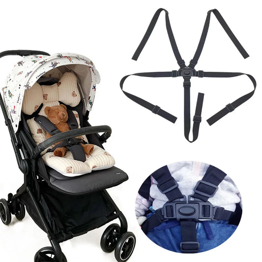 Versatile 5-Point Safety Harness for Strollers and High Chairs