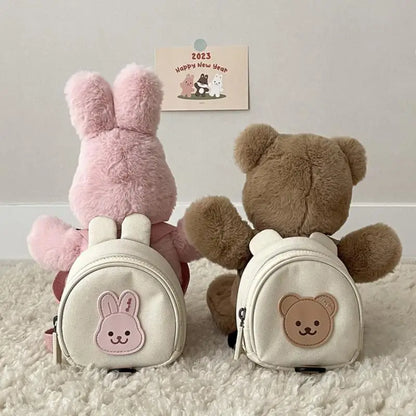 Adorable Cartoon Bear Anti-Lost Baby Backpack for Kindergarten Kids - Canvas Harness School Bag for Boys and Girls
