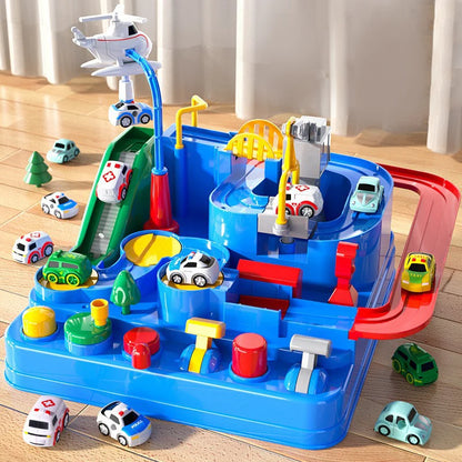 Kids' Racing Rail Car Educational Playset - Interactive Train Adventure with Space Rocket Theme