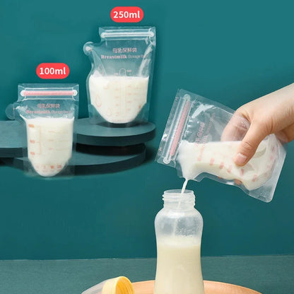 30-Pack BPA-Free Breast Milk & Baby Food Storage Containers with Freezer Bags - 100ml to 250ml Sizes