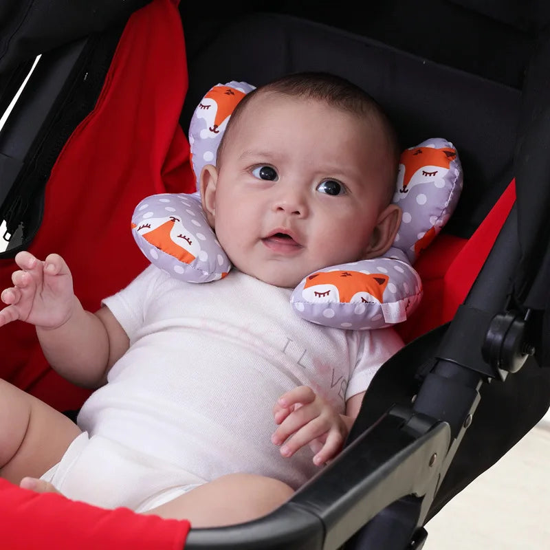 U-Shape Headrest Neck Support Pillow for Newborns & Toddlers, Travel Car Seat Cushion for Ages 0-3 Years