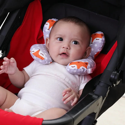 U-Shape Headrest Neck Support Pillow for Newborns & Toddlers, Travel Car Seat Cushion for Ages 0-3 Years