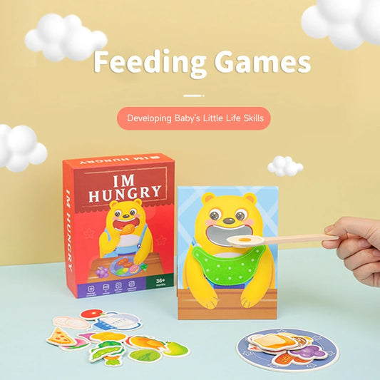 Montessori Simulation Feeding Game Animal Feeding Toys Interaction Play House Kids Early Education Spoon Training Toys Gifts