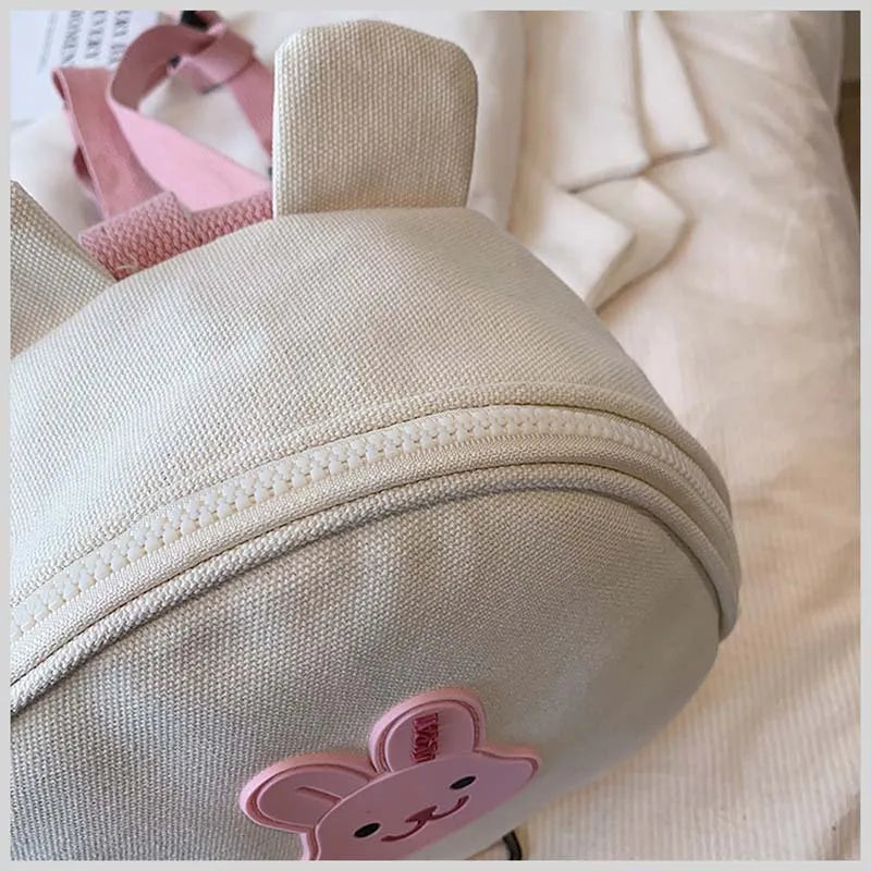 Adorable Cartoon Bear Anti-Lost Baby Backpack for Kindergarten Kids - Canvas Harness School Bag for Boys and Girls