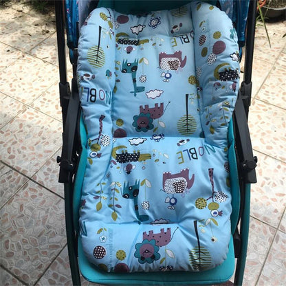Soft and Thick Double-Sided Baby Stroller Seat Cushion for Highchairs and Shopping Carts - Breathable Kids Feeding Chair Accessory with Animal Pattern