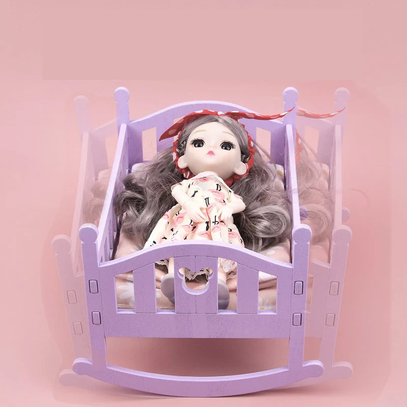Wooden DIY Dollhouse Bathroom Furniture Set - Miniature Pretend Play Toys for Girls