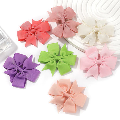 Vibrant Grosgrain Ribbon Hair Bow Clips for Girls - Colorful Hair Accessories for Kids