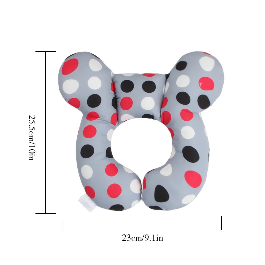 U-Shape Headrest Neck Support Pillow for Newborns & Toddlers, Travel Car Seat Cushion for Ages 0-3 Years