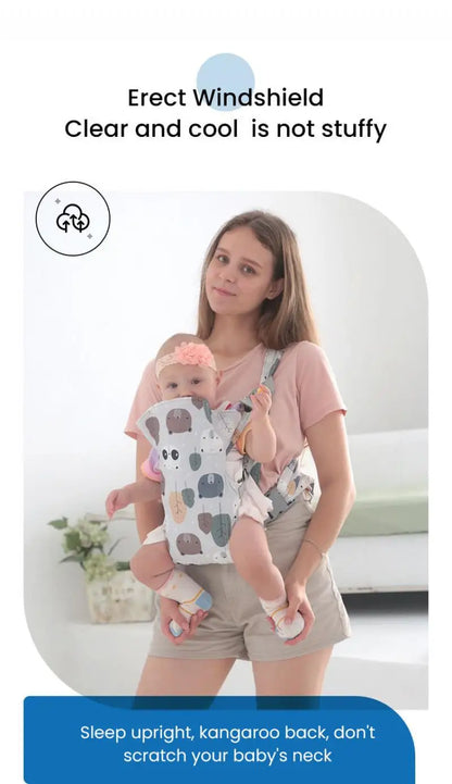 Ergonomic Multi-Functional Baby Carrier with Adjustable Waist Stool for Newborns and Toddlers, Breathable and Versatile Design