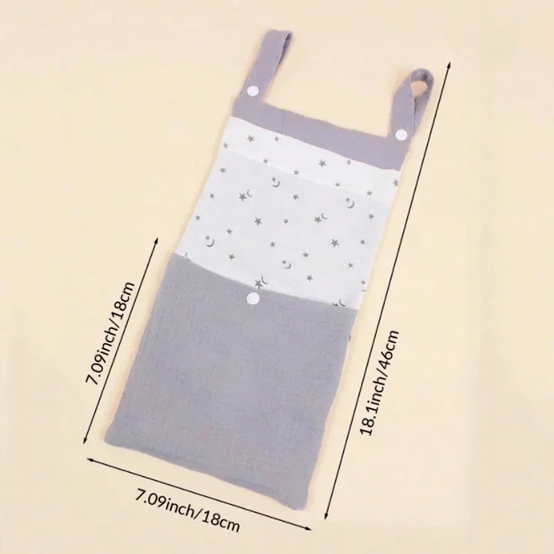 Cotton Nursery Crib Storage Organizers - Convenient Diaper and Toy Pockets