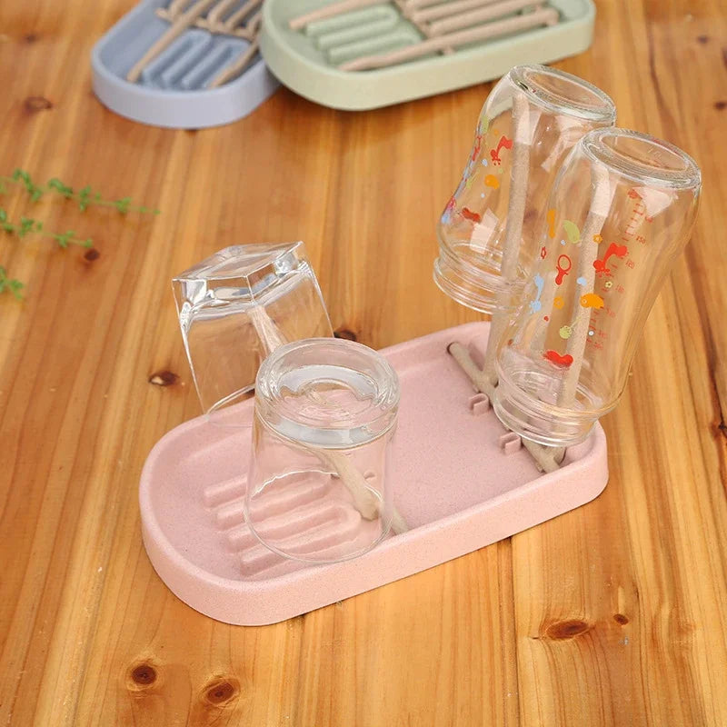 Sustainable Travel-Friendly Baby Bottle Drying Rack with Detachable Drainage System