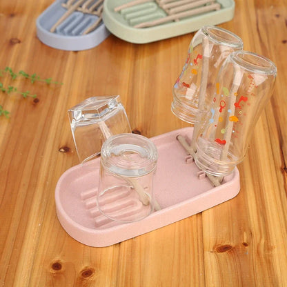 Sustainable Travel-Friendly Baby Bottle Drying Rack with Detachable Drainage System