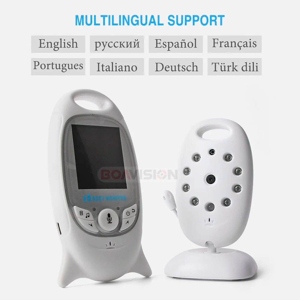 Wireless Video Baby Monitor with 2.0'' LCD Screen, Two-Way Audio, Night Vision, Temperature Monitoring, and 8 Lullabies