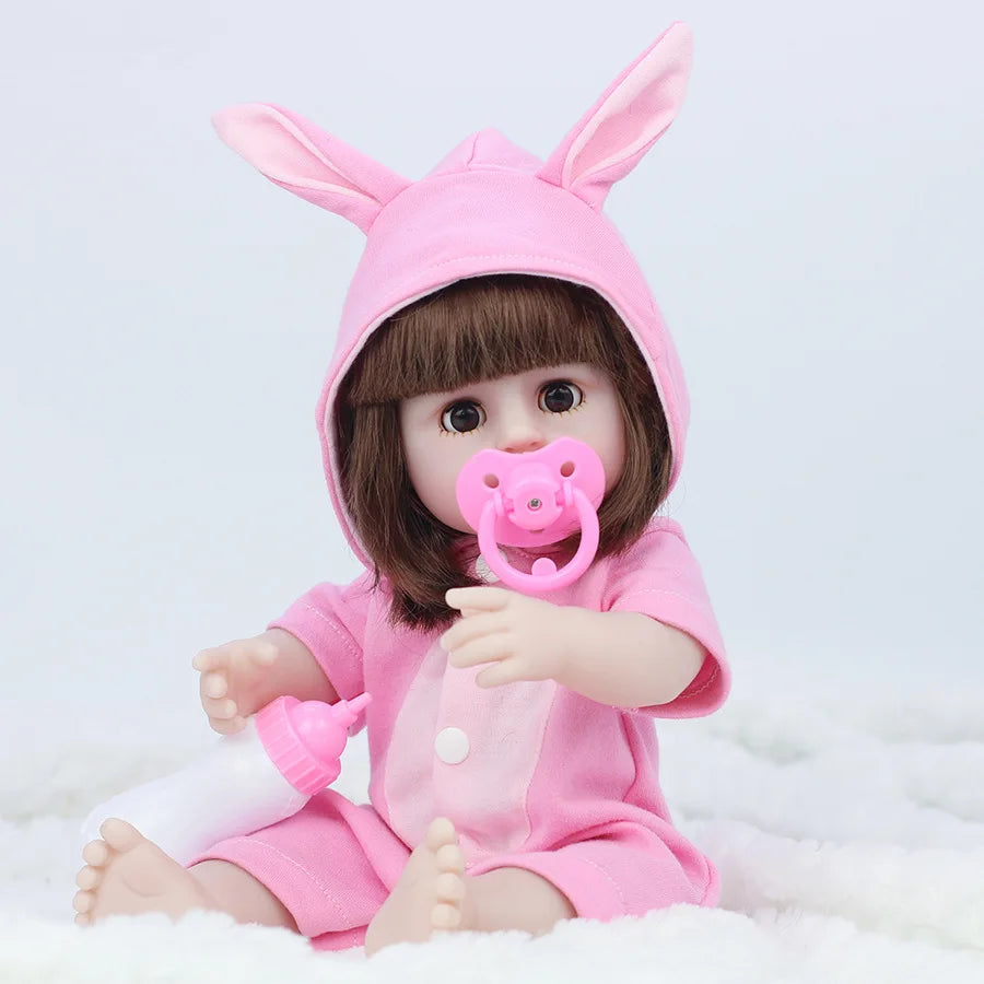 38CM Realistic Baby Reborn Doll for Girls - Soft and Lifelike Toddler Toy with Accessories, Perfect Birthday Gift!