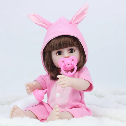 38CM Realistic Baby Reborn Doll for Girls - Soft and Lifelike Toddler Toy with Accessories, Perfect Birthday Gift!