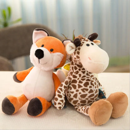 25CM Adorable Jungle Plush Dolls - Kawaii Lion, Elephant, and Monkey Stuffed Animal Toys for Kids and Babies