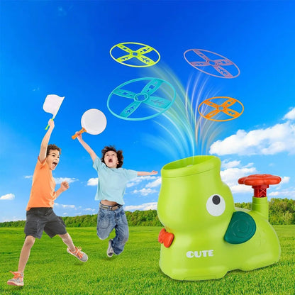 Kids Outdoor Flying Disc Rocket Launcher Catapult Garden Game Toy