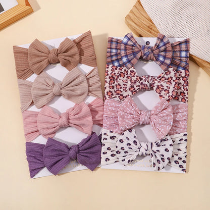 48-Color Soft Nylon Baby Headbands for Girls - Elastic Knit Turban Bows Hair Accessories for Newborns