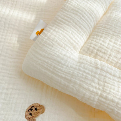 Cartoon Bear and Bunny Soft Cotton Baby Quilt - All-Season Infant Blanket for Newborns, 100*120CM