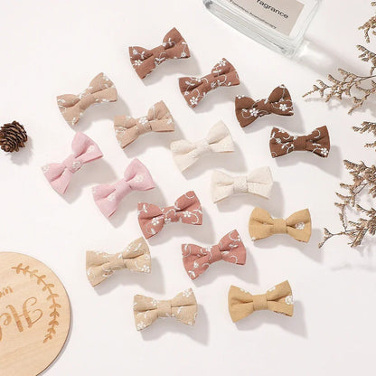 Adorable 2-Pack Kids Bow Hairpins - Soft Cotton Clip-on Accessories for Toddler Girls