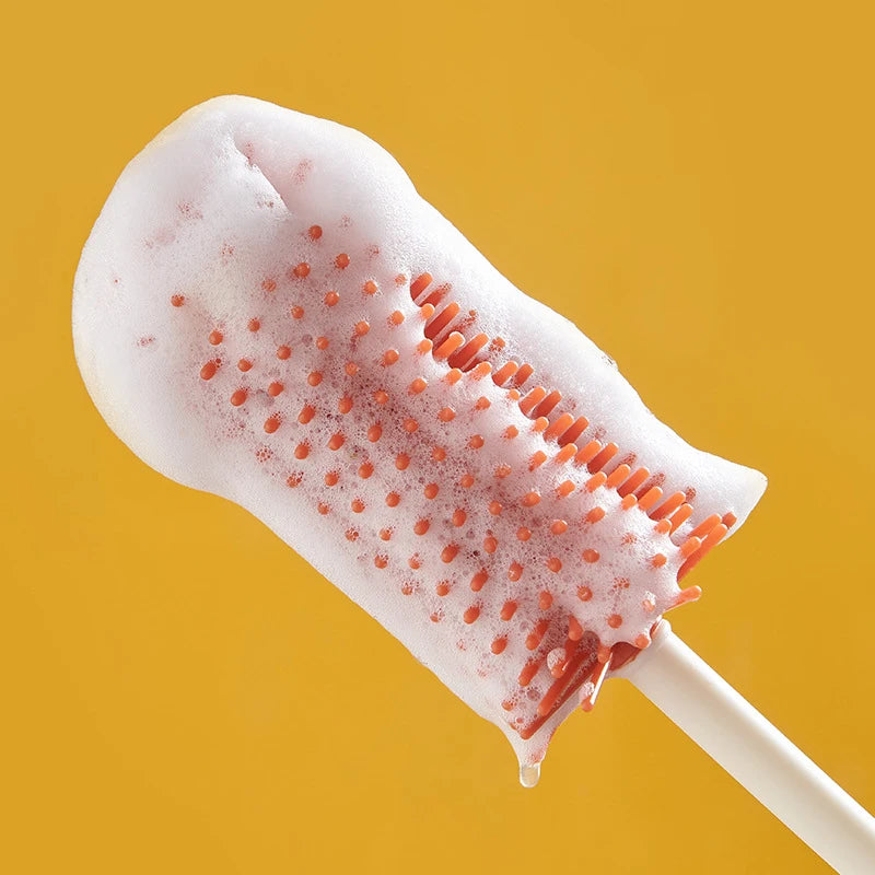 Silicone Bottle Cleaning Brush Baby Pacifier Straw Scrubber Small Brush 360 Degree Glass Cup Washing Kitchen Cleaning Tool Set