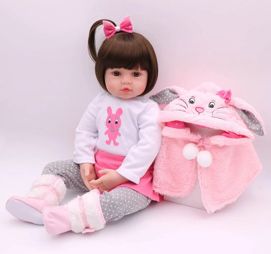 Adorable Lifelike Reborn Toddler Princess Doll - Soft Silicone Baby Doll with Cloth Body, 48cm/60cm