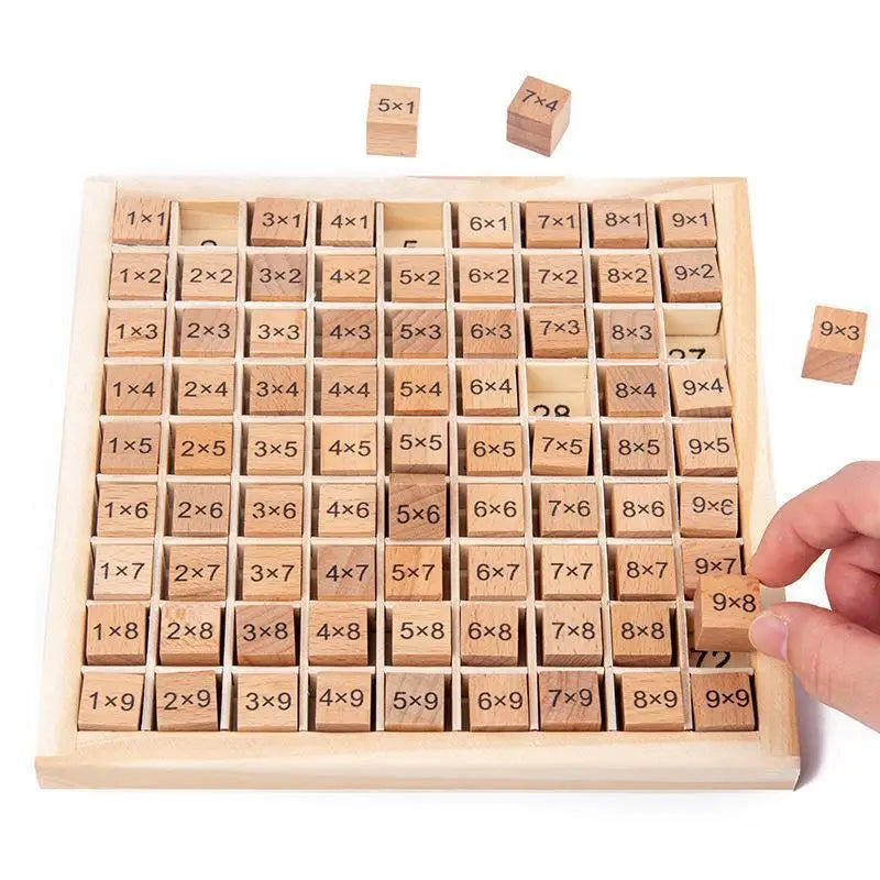 Wooden Multiplication Board Game Kids Montessori Math Learning Educational Toys Counting Hundred Board Interactive Thinking Game