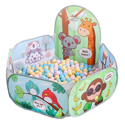 120cm Portable Kids Playpen with Basketball Hoop - Fun Indoor/Outdoor Tent House and Ball Pool for Ages 3-6