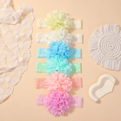 6-Piece Set of Adorable Big Flower Headbands for Baby Girls - Soft, Gentle, and Safe Infant Accessories