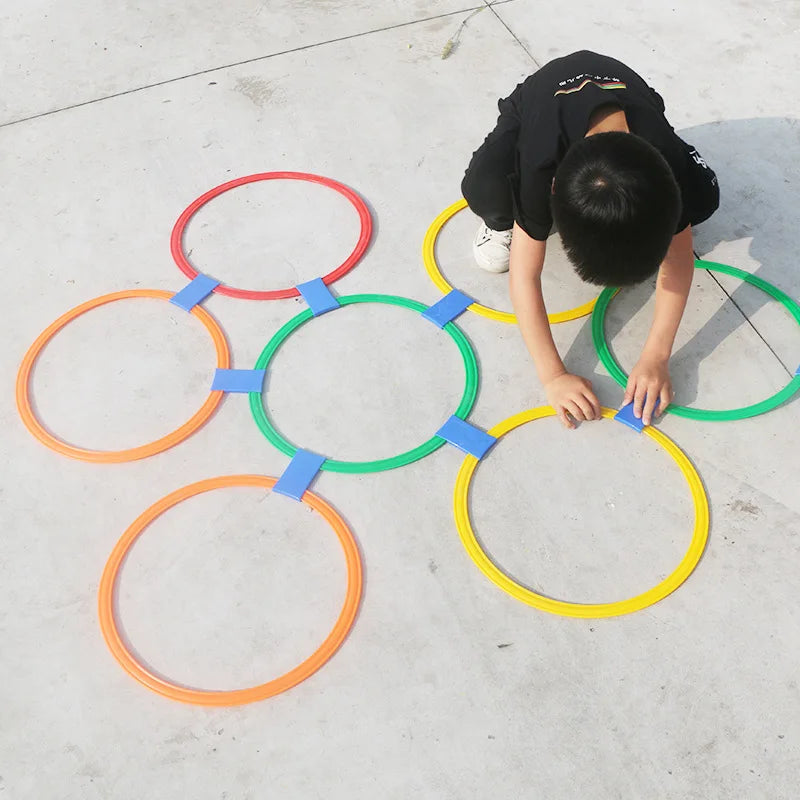 Outdoor Colorful Jumping Ring Set - Fun Physical Training Toys for Kids to Grow Taller!