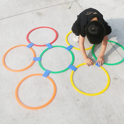 Outdoor Colorful Jumping Ring Set - Fun Physical Training Toys for Kids to Grow Taller!