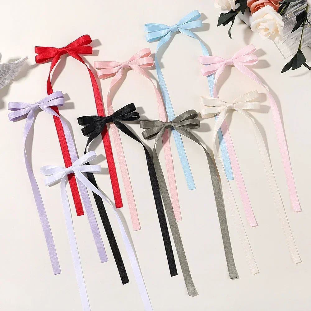 2PCS Adorable Long Tassel Bow Headbands for Girls - Cute Hair Accessories for Parties and Daily Wear