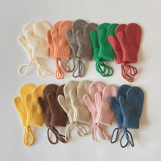 Vibrant Cashmere Baby Mittens for Winter - Knitted Kids Gloves for Boys & Girls (Ages 1-3)