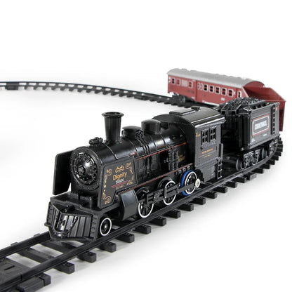 Remote Control Kids Electric Train Set with Sound, Light, Smoke Effects, and Tracks