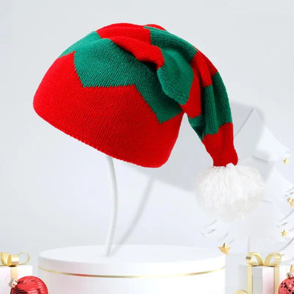 Parent-Child Christmas Hat Big Pompom Mother Kids Knit Beanie Cap Winter Warm Infant Bonnet Girls Boy Xmas Gift Baby Accessories