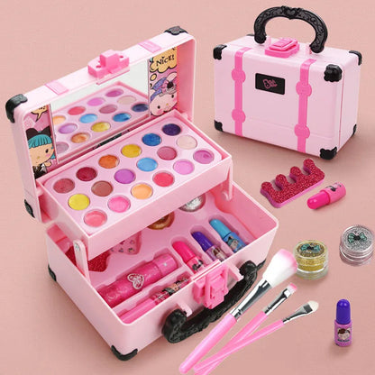 Girls' Princess Makeup Kit - Non-Toxic Cosmetic Set for Kids with Lipstick and Eyeshadow - Perfect Birthday Gift