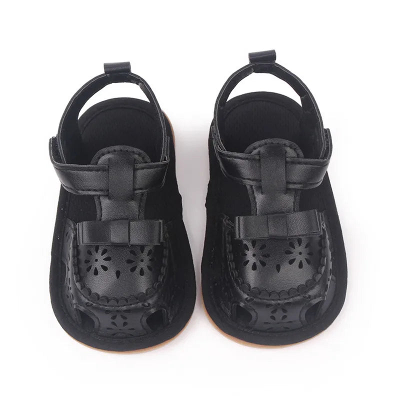 Flexible PU Leather Baby Sandals for Boys and Girls - Non-Slip Hollow Summer Flats
