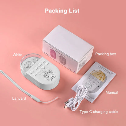Portable Baby Soothing Sound Machine with 24 Natural Sounds and Gentle Breathing Light for Sleep and Relaxation