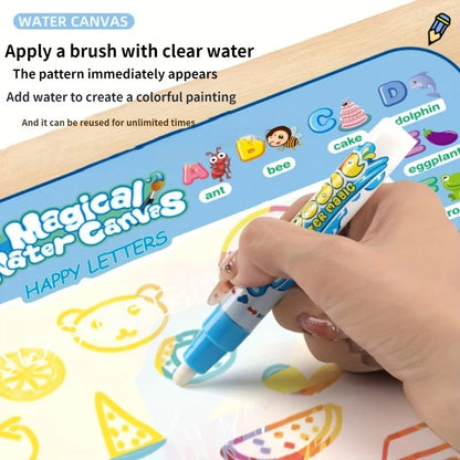 Giant 150x100CM Magic Water Doodle Mat with Reusable Pens - Ideal Montessori Educational Toy for Kids