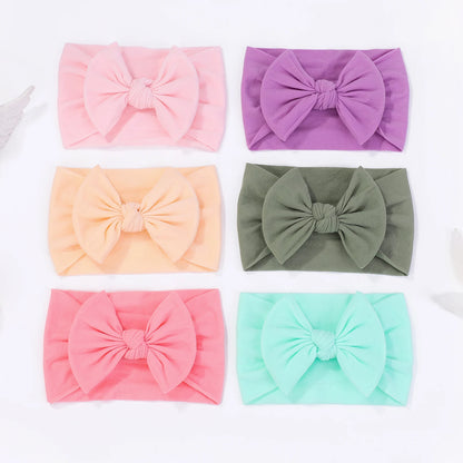 33-Color Soft Nylon Turban Headbands for Baby Girls - Ribbed Elastic Hair Accessories for Kids