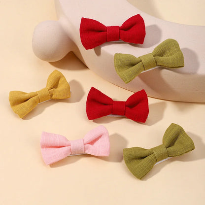 Adorable 2-Pack Mini Hair Bows for Girls - Soft Cotton Hair Clips and Barrettes