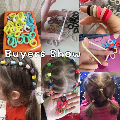 480PCS Vibrant Nylon Elastic Hair Ties for Girls – Colorful Ponytail Holders & Scrunchies for Fashionable Kids