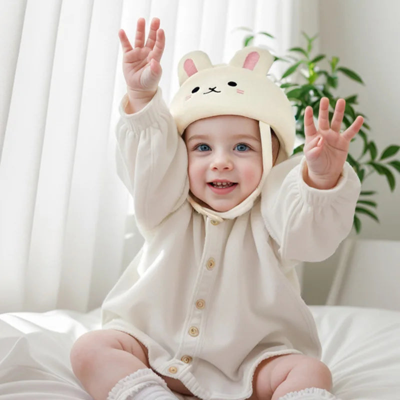 Cute Cartoon Baby Safety Helmet for Toddlers - Adjustable Anti-Fall Head Protection Cap for 0-3 Years