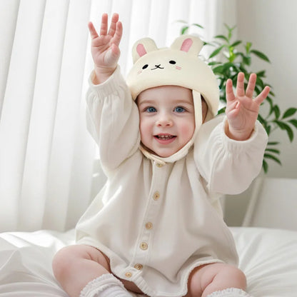 Cute Cartoon Baby Safety Helmet for Toddlers - Adjustable Anti-Fall Head Protection Cap for 0-3 Years